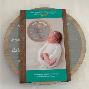 Wooden Baby Welcome Sign